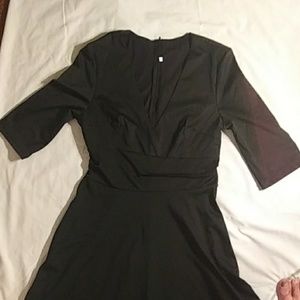Black V Neck Evening Dress
